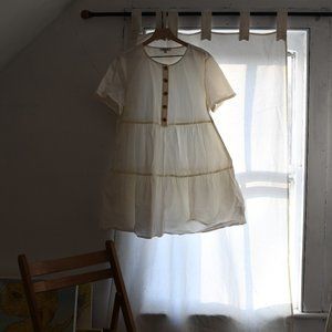 Madewell Button Front Tiered Mini Dress